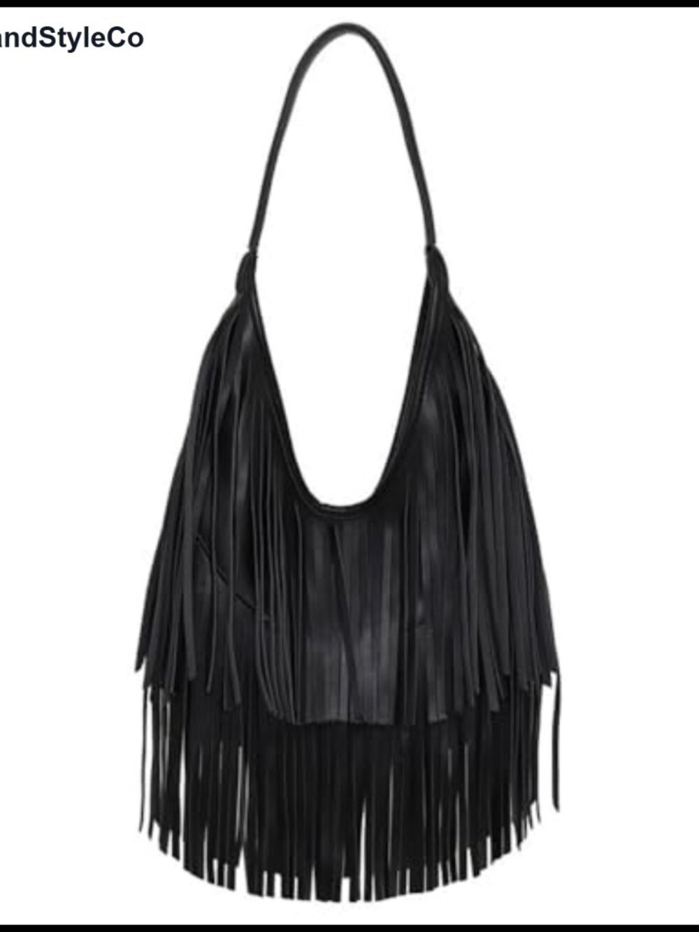 Faux Leather Small Fringe Hobo Purse Slouchy Shoulder Bag for Women